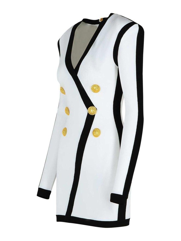 The Best Shops Balmain: ニーレングスドレス - 膝丈ドレス - 白