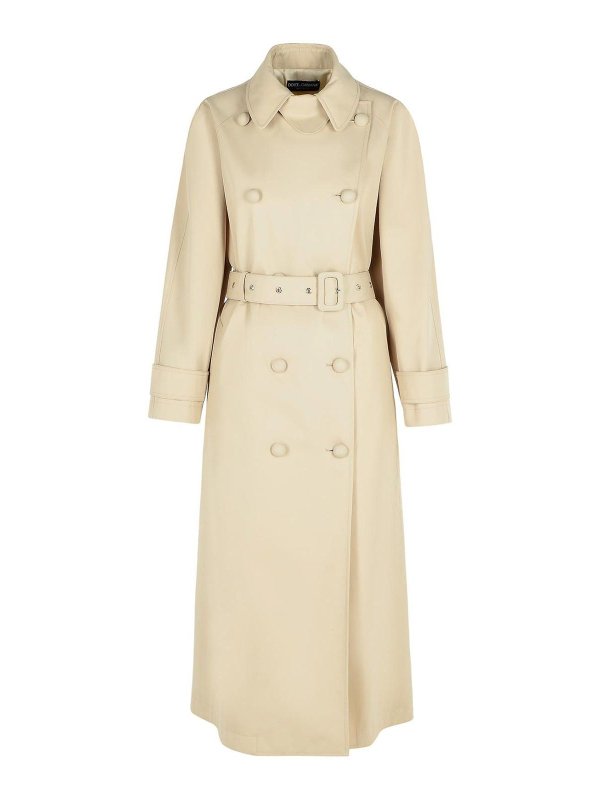 DOLCE & GABBANA: cappotti corti - Over beige poliestere blend trench