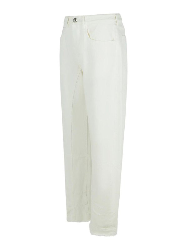 The Best Shops JIL SANDER: bootcut jeans - White Cotton Jeans
