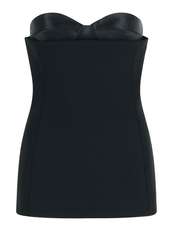KHAITE: Tops & Tank tops - Ayla Black Polyester Top