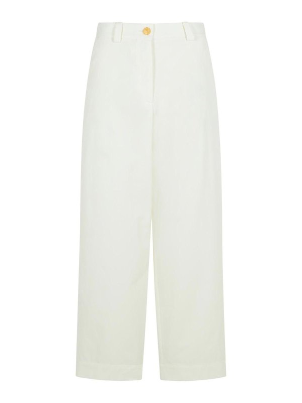KHAITE: casual trousers - Gari White Cotton Pants