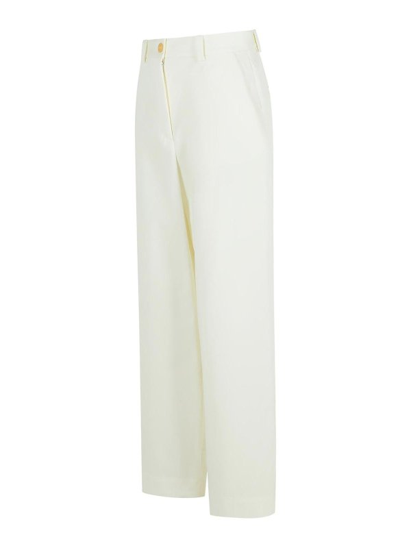 The Best Shops KHAITE: casual trousers - Gari White Cotton Pants