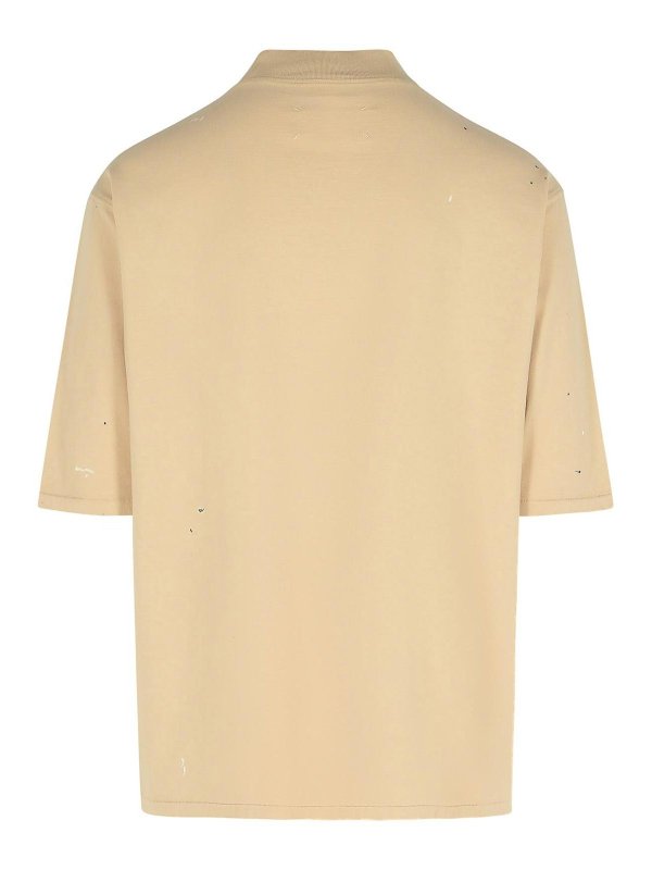 Maison Margiela: t-shirts online - Beige Cotton T-Shirt