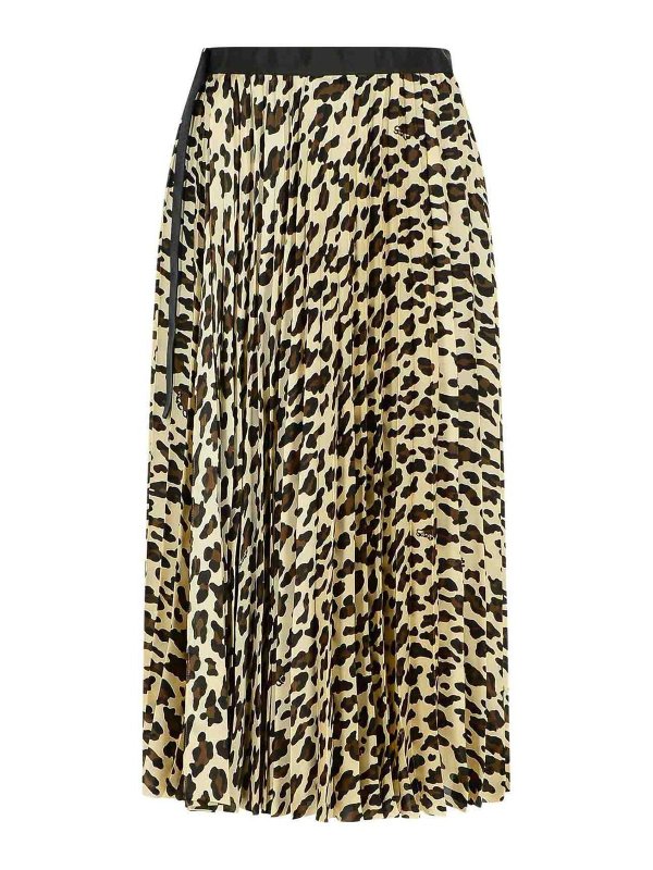 Sacai: gonne al ginocchio  e longuette - Gonna poliestere beige