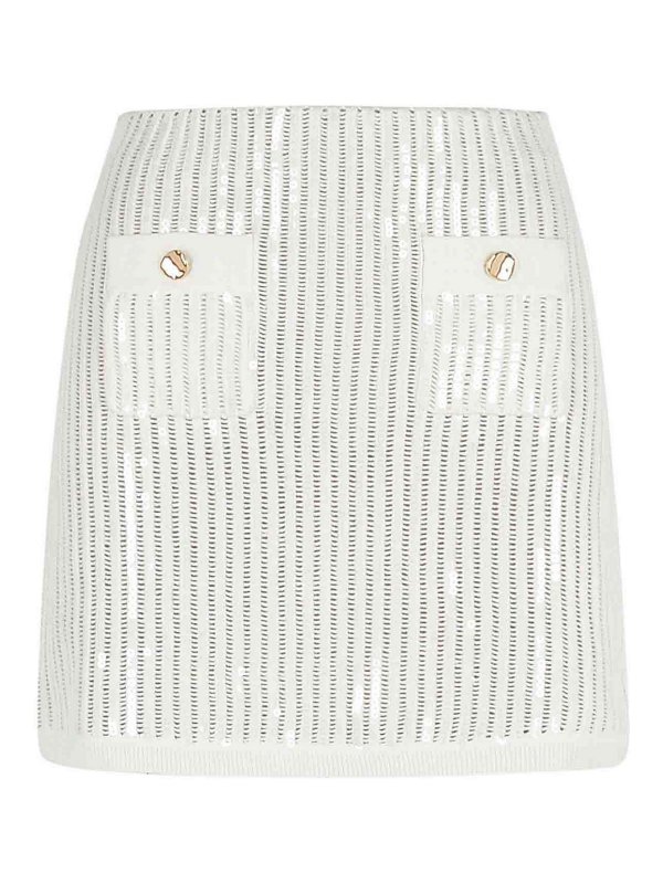 Self Portrait: Knielange und Midi Röcke - Midirock - Weiß