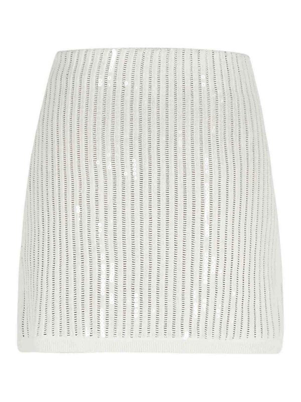 Self Portrait: Knielange und Midi Röcke online - Midirock - Weiß