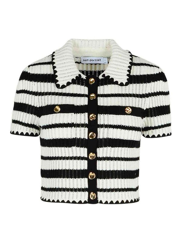 Self Portrait: Poloshirts - Poloshirt - Creme