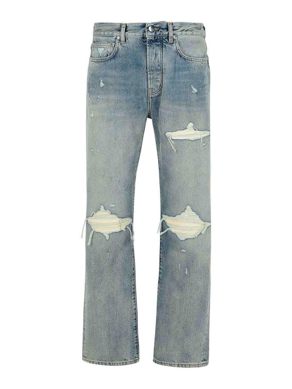 AMIRI: jeans bootcut - Jeans di cotone azzurro mx1