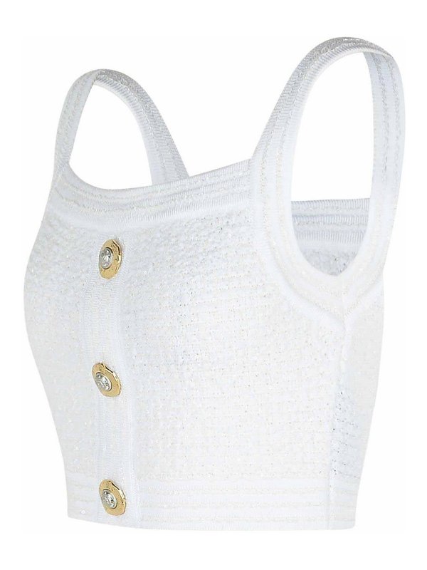 The Best Shops Balmain: Tops und Tank Tops - Top - Weiß