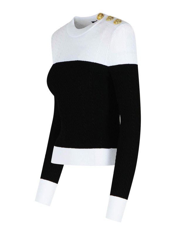 The Best Shops Balmain: crew necks - Black Viscose Blend Sweater