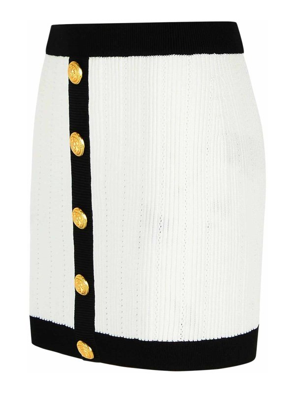 The Best Shops Balmain: Knielange und Midi Röcke - Midirock - Weiß