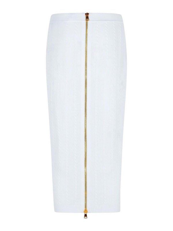 Balmain: ニーレングススカート＆ミディ丈 online - 膝丈/ミディスカート - 白