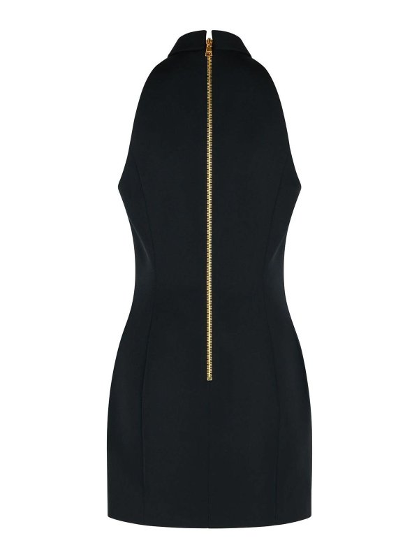 Balmain: knee length dresses online - Black Virgin Wool Short Dress