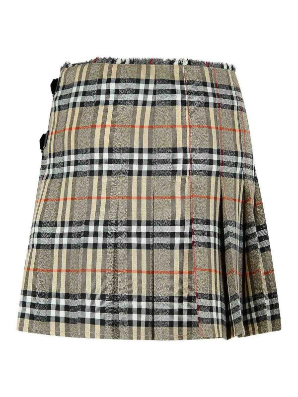 BURBERRY: mini skirts online - Grey Wool Mini Kilt