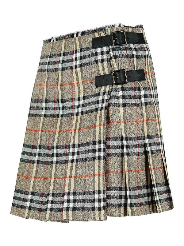The Best Shops BURBERRY: mini skirts - Grey Wool Mini Kilt