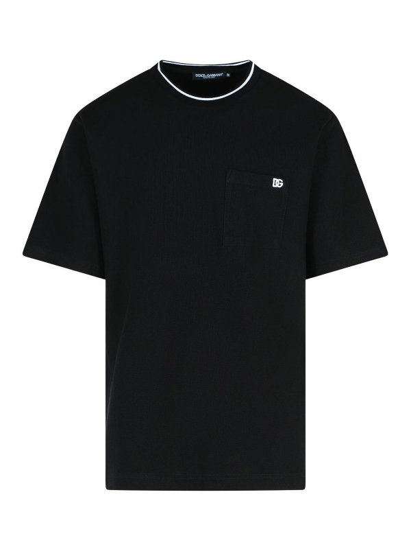 DOLCE & GABBANA: t-shirts - Black Cotton T-Shirt