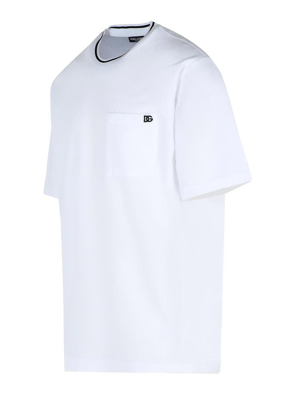 The Best Shops DOLCE & GABBANA: t-shirts - White Cotton Piquet T-Shirt