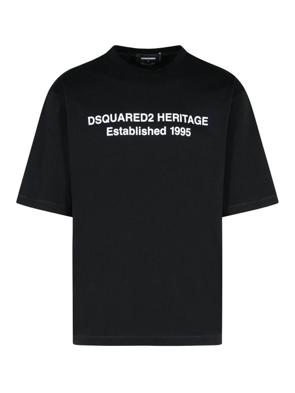 DSQUARED2: t-shirts - Black Cotton T-Shirt