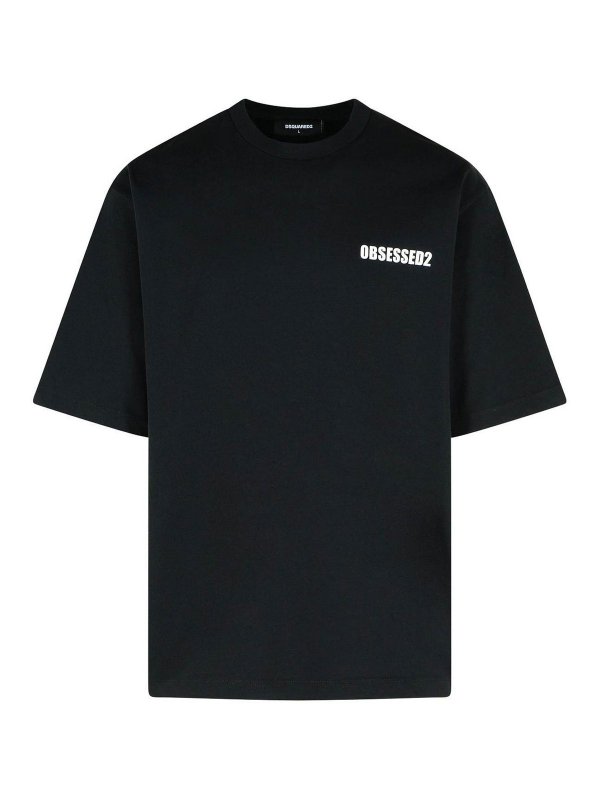 DSQUARED2: t-shirt - T-shirt in cotone nero