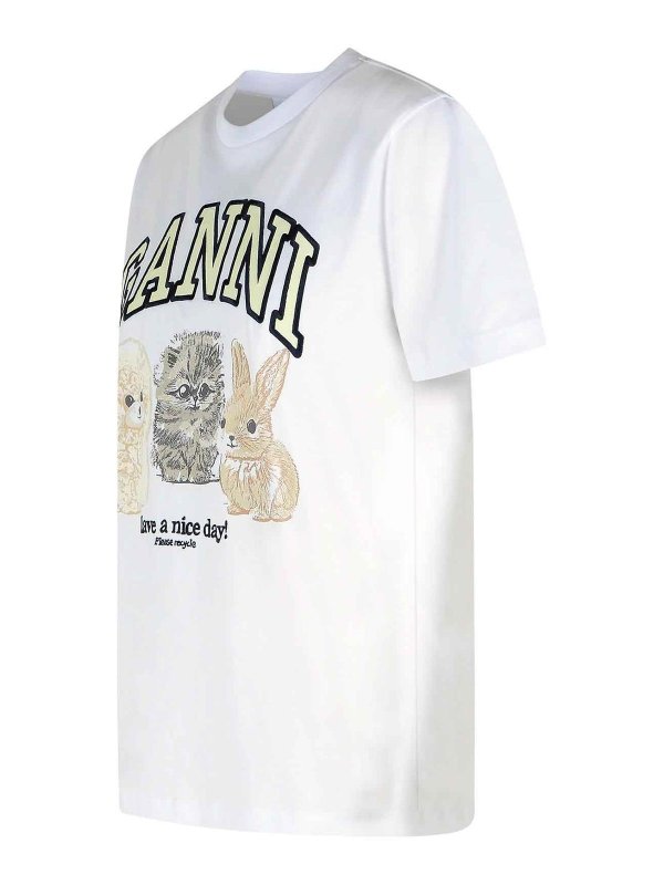 The Best Shops GANNI: Camisetas - Camiseta - Blanco