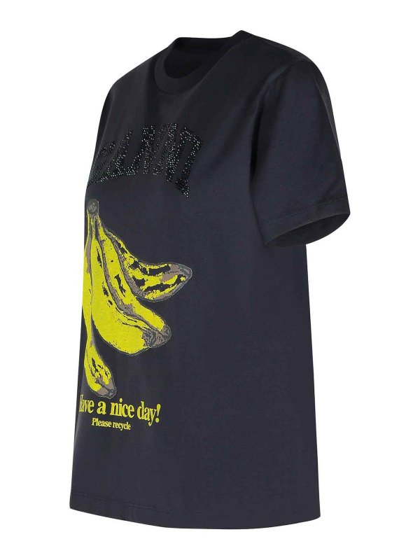 The Best Shops GANNI: t-shirts - Black Cotton Banana Graphic T-Shirt