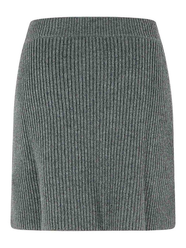 JIL SANDER: mini skirts online - Grey Wool Miniskirt