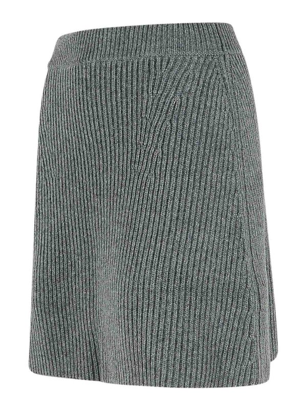 The Best Shops JIL SANDER: mini skirts - Grey Wool Miniskirt