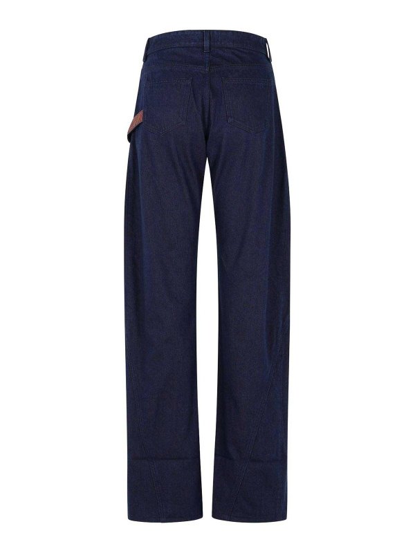 J.W. ANDERSON: casual trousers online - Workwear Cotton Pants With Blue Twisted Leg