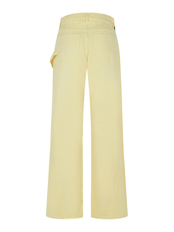 J.W. ANDERSON: casual trousers online - Workwear Cotton Pants With Yellow Twisted Leg