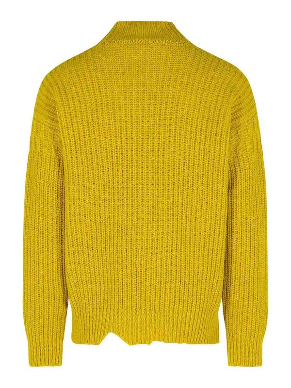 Marni: crew necks online - Mustard Virgin Wool Turtleneck Sweater