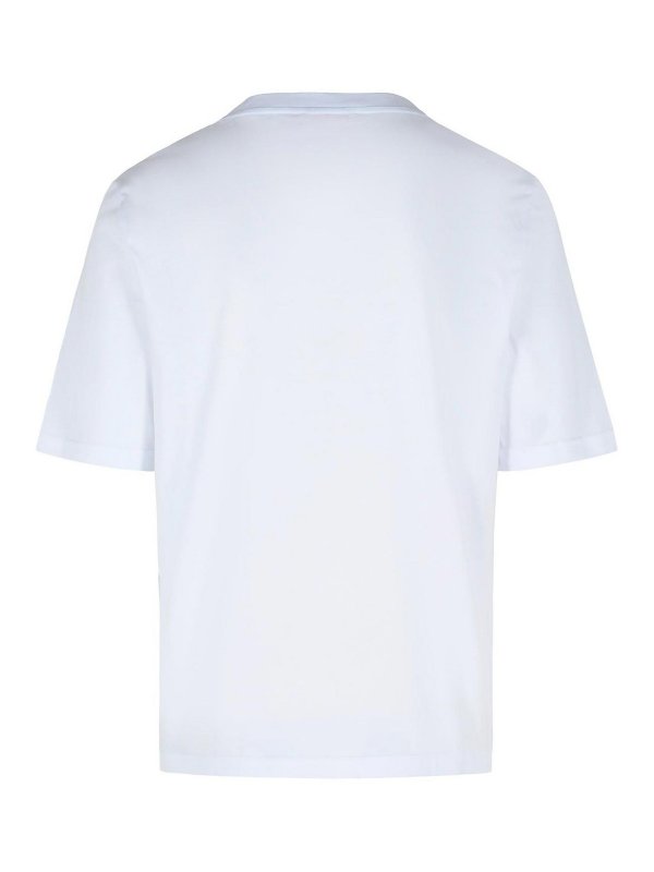 Marni: t-shirts online - White Cotton T-Shirt With Maxi  Print