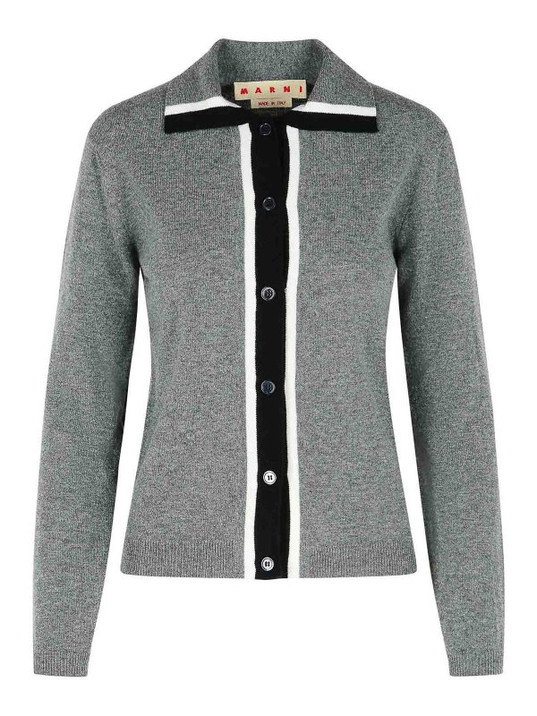 Marni: cardigans - Grey Virgin Wool Cardigan