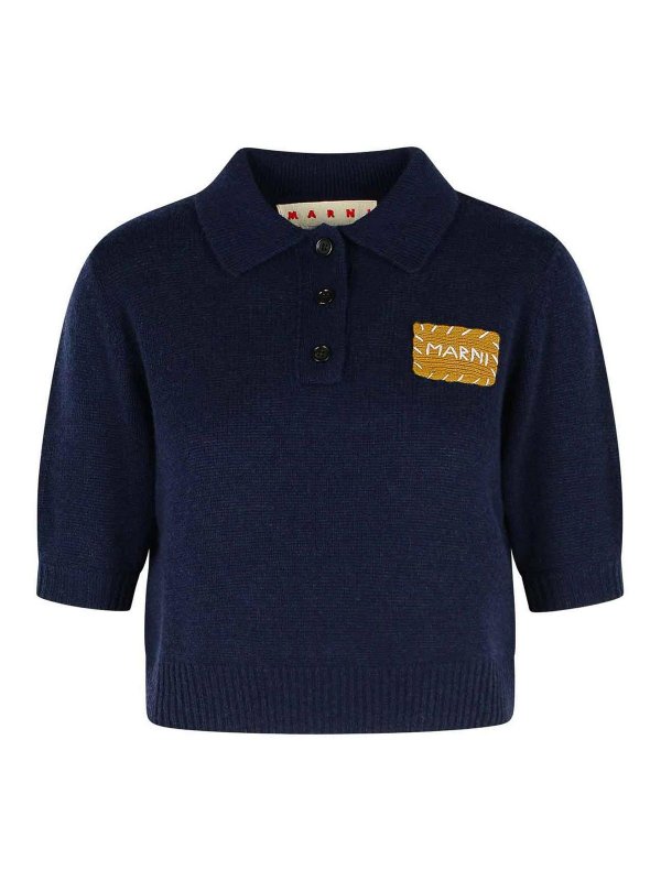 Tシャツ・カットソー Marni Polo Sweater In Dark Blue Cashmere Marni Polo Sweater In Dark Blue Cashmere | POMD0035E0UFX32500B80