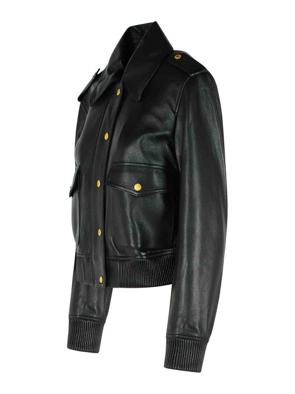The Best Shops MICHAEL KORS: casual jackets - Black Leather Jacket