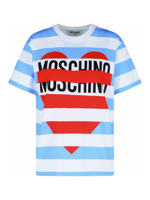 MOSCHINO JEANS: t-shirt - Maglietta in cotone azzurro