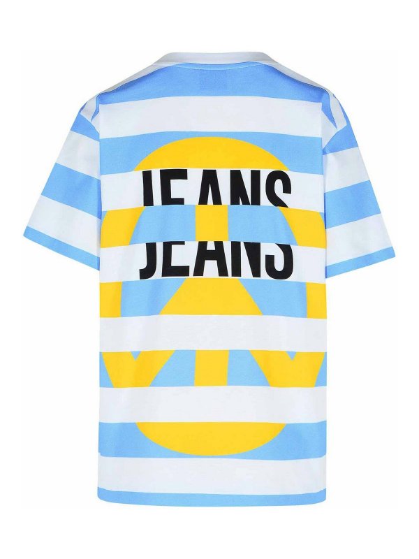 MOSCHINO JEANS: t-shirt online - Maglietta in cotone azzurro