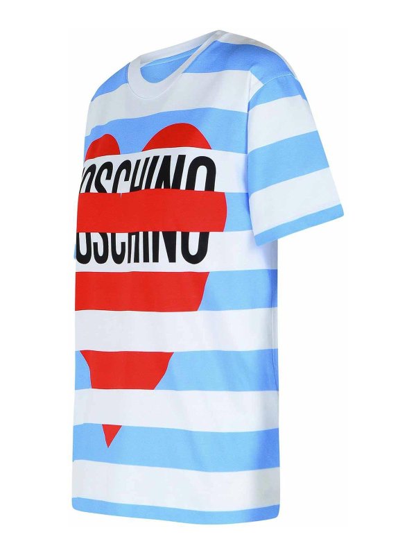 The Best Shops MOSCHINO JEANS: t-shirt - Maglietta in cotone azzurro