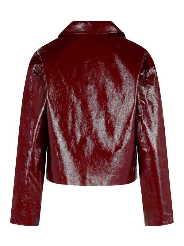 Self Portrait: giacche in pelle online - Giacca di pelle bordeaux