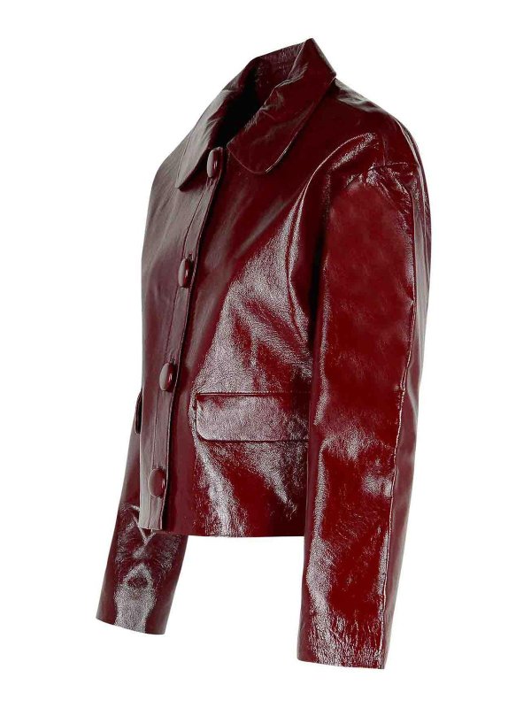 The Best Shops Self Portrait: giacche in pelle - Giacca di pelle bordeaux
