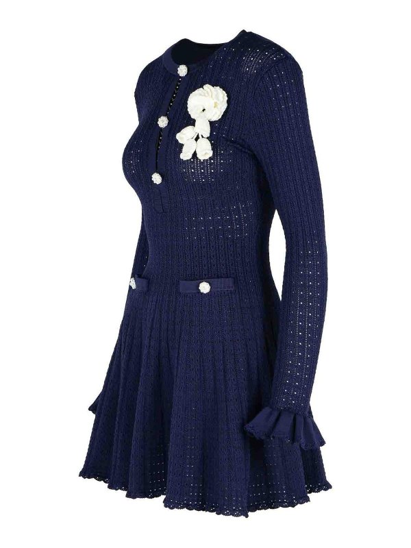 The Best Shops Self Portrait: ニーレングスドレス - 膝丈ドレス - ブルー