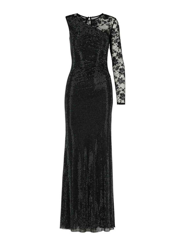 Self Portrait: knee length dresses - Rhinestone Black Polyester Dress