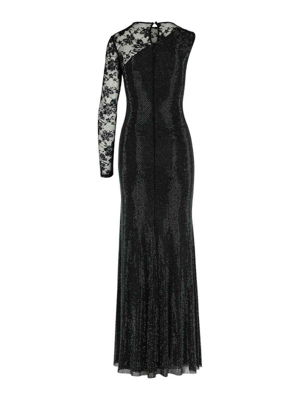 Self Portrait: knee length dresses online - Rhinestone Black Polyester Dress