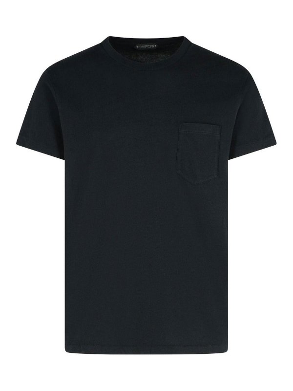 TOM FORD: t-shirts - Black Cotton T-Shirt