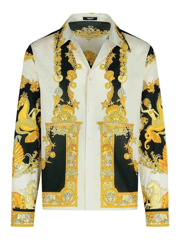 VERSACE: shirts - Ivory Cotton Shirt