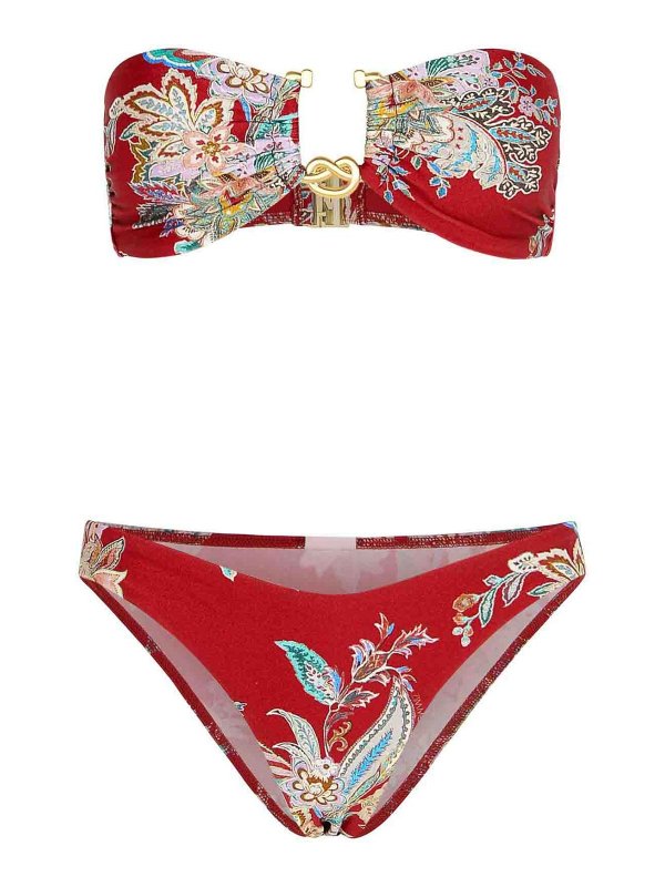 ZIMMERMANN: bikinis - Red Polyamide Blend Bikini