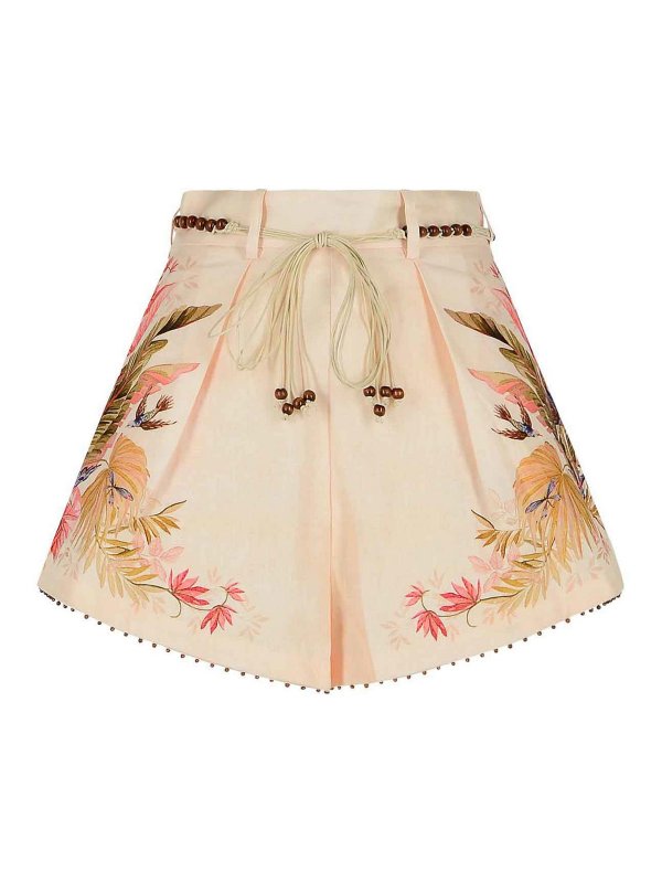 ZIMMERMANN: Trousers Shorts - Tuck Linen Pleated Shorts In  Color