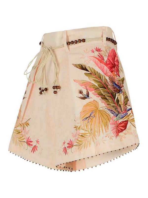The Best Shops ZIMMERMANN: Trousers Shorts - Tuck Linen Pleated Shorts In  Color