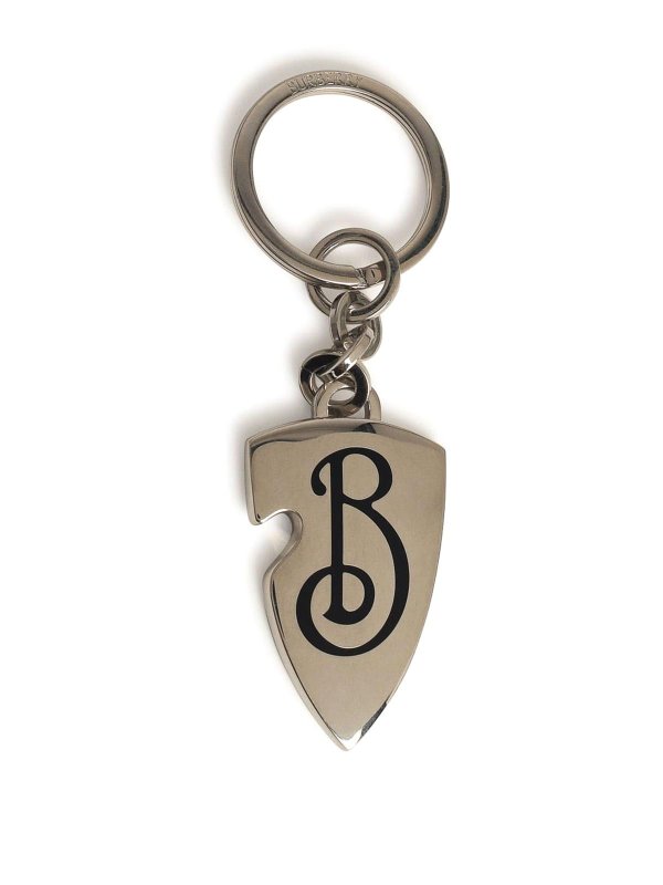BURBERRY: key holders - Black Metal Keyring