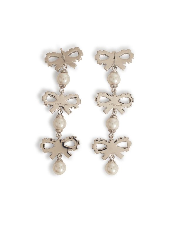 Self Portrait: Earrings online - Micro Bow Silver Brass Earrings