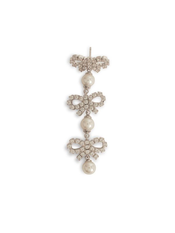 The Best Shops Self Portrait: Earrings - Micro Bow Silver Brass Earrings